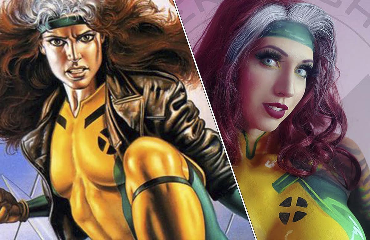 Rogue (Pícara) despliega sus encantos «titánicos» en este genial cosplay de X-Men hecho con bodypaint