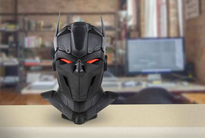 Un casco de cosplay hecho con impresión 3D