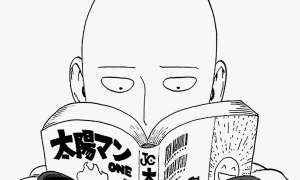 Saitama de One Punch Man leyendo un manga